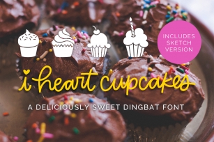 I Heart Cupcakes Dingbat Font Font Download
