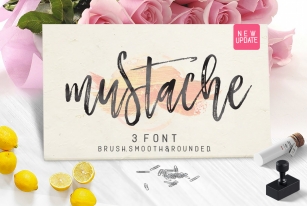 Mustache Script Font Trio & Swash Font Download