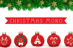 Christmas Mono, a font with frames of Christmas monograms Font Download