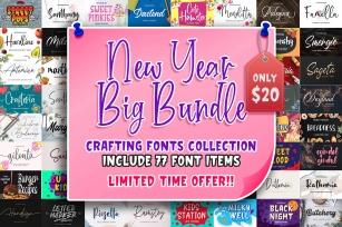 New Year Big Bundle - Crafting Fonts Collection Font Download