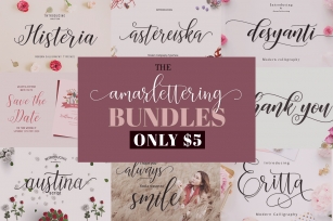 The Amarlettering Bundles Vol. I Only $5 Font Download