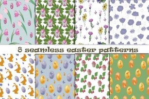 8 Seamless Easter Patterns Font Download