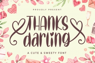thanks darling - a cute & sweety font Font Download