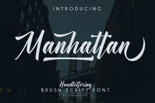 Manhattan Brush Script Font Swash Font Download