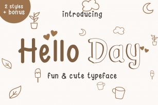 Hello Day - A Fun and Cute Font Font Download