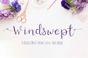 Windswept, a Brush script font Font Download