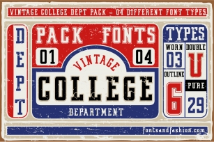 Vintage College Dept_Pack Font Download