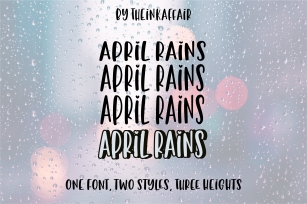 April Rains, one font, two styles, three heights Font Download