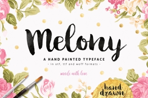 Melony Script, Hand Drawn Brush Font Font Download