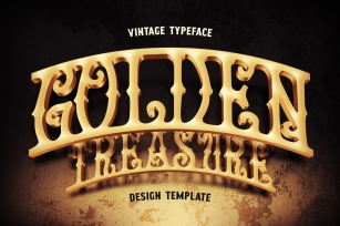 Golden Treasure font & template Font Download