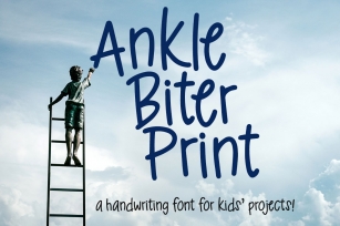 Ankle Biter Print - a childlike handwriting font! Font Download
