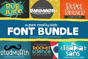 Font Bundle - Super Crafty Kids Cut Friendly Fonts Font Download
