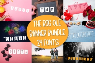 The Big Ole Banner Bundle 24 Fonts Font Download