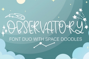 Observatory Font Duo With Space Inspired Doodles Font Download