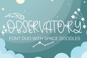 Observatory Duo + Space Doodles Font Download