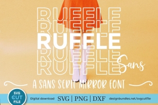 Ruffle Sans Mirror font with stacked letters - an OTF file Font Download