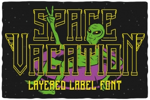 Space Vacation layered font Font Download