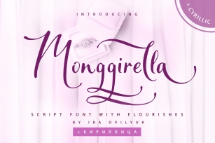 Monggirella script font with flourishes Font Download