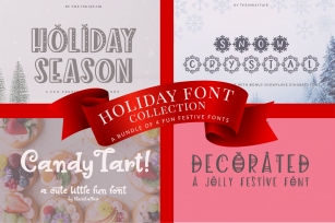 Holiday Font Bundle, Christmas Fonts Font Download