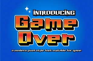 Game Over - Modern Pixel Style Font Font Download