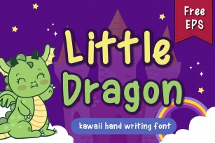 Little Dragon handwritten kawaii style Font Download