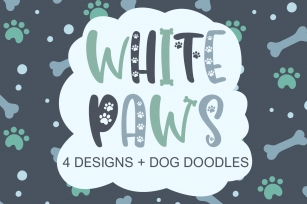 White Paws - 4 Designs With Bonus Doodles Font Download
