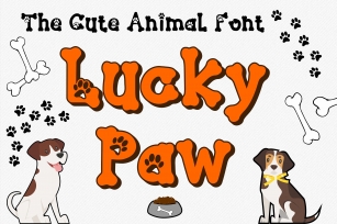 Lucky Paw Font | Pet Paw Font | bones and paw Letters Font Download