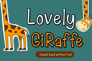 Lovely Giraffe Handwritten- cute kid font Kawaii style! Font Download