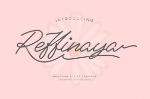 Reffinaya | Monoline Script Typeface Font Download