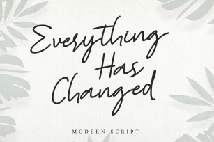 Everything Has Changed Font Download