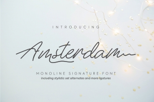 Amsterdam | Monoline Signature Font Font Download