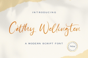 Catthy Wellingten - Modern Script Font Font Download