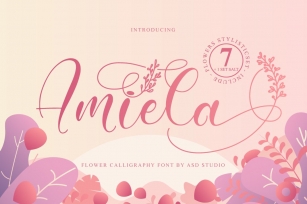 Amiela - Flower Calligraphy Font Download