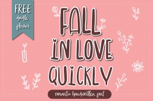 Fall in love quickly romantic handwritten font Font Download