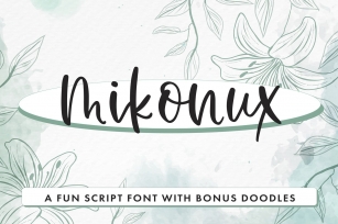 Mikonux A Fun Script Font With Doodles Font Download
