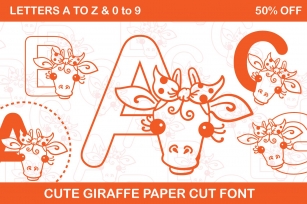 Alpha Giraffe Cute Paper cut Style Coloring Book Font Font Download