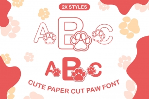 Mini Paw Cute Paper cut Style Coloring Book Font Font Download