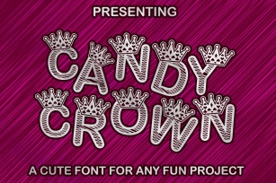 Candy Crown Cute Paper cut Style Font Font Download