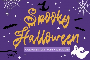 Spooky Halloween Dripping Script With Doodles Font Download