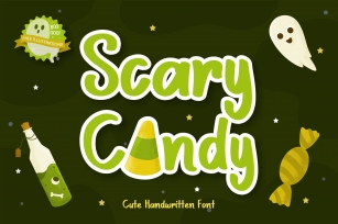 Scary Candy | Cute halloween font with illustration Font Download