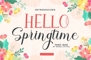 HELLO Springtime - Font Duo Font Download
