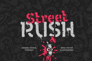 Street Rush font & graphics Font Download