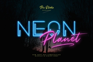 Neon Planet - Display Font Duo Font Download