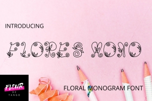 Flores mono - beautiful monogram floral font Font Download