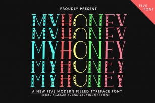 MY HONEY - Five Modern Filled Typeface Fonts Font Download