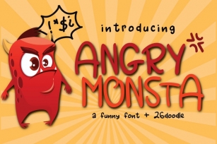 Angry Monsta - A Funny Font with doodles Font Download