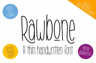 Rawbone - a thin handwritten font Font Download