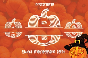 Pumpkin Monogram Font for Halloween Font Download