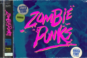Zombie Punks - The Vintage Horror Movie Font Font Download