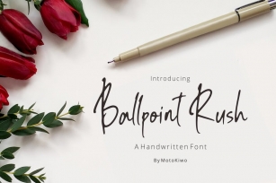 Ballpoint Rush, Handwritten Font Font Download